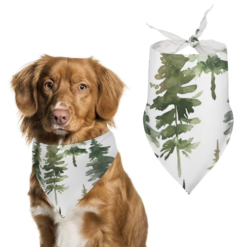 Hund Bandanas Aquarell-Baummuster Hundeschal Latztuch Für Haustiere Large: 70 * 30 cm von Tilivyx