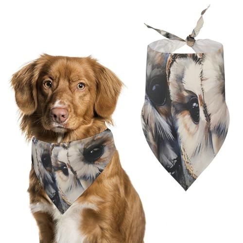 Hund Bandanas Aquarell Eulen Hundeschal Latztuch Für Haustiere Large: 70 * 30 cm von Tilivyx