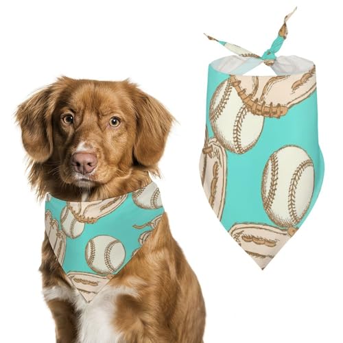 Hund Bandanas Baseball Ball Und Handschuh Hundeschal Latztuch Für Haustiere Large: 70 * 30 cm Hund Bandanas Baseball Ball Und Handschuh Hundeschal Latztuch Für Haustiere Large: 70 * 30 cm von Tilivyx
