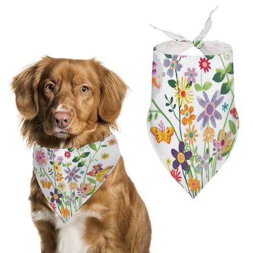 Hund Bandanas Blühender Schmetterling Hundeschal Latztuch Für Haustiere Large: 70 * 30 cm Hund Bandanas Blühender Schmetterling Hundeschal Latztuch Für Haustiere Large: 70 * 30 cm von Tilivyx