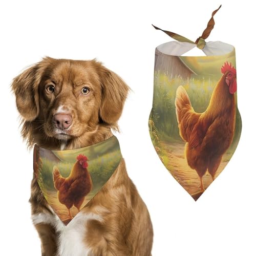 Hund Bandanas Bunte Hühner Hundeschal Latztuch Für Haustiere Large: 70 * 30 cm von Tilivyx