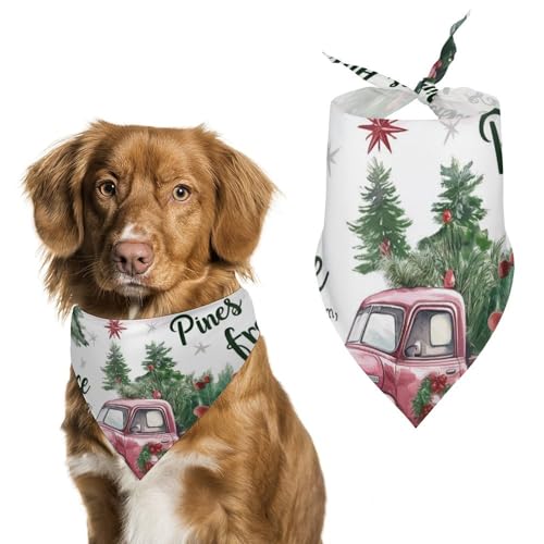 Hund Bandanas Fröhlicher Weihnachtsbaum Und Lastwagen Hundeschal Latztuch Für Haustiere Large: 70 * 30 cm von Tilivyx