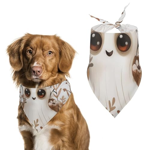 Hund Bandanas Geister-Kürbis-Blumen Hundeschal Latztuch Für Haustiere Large: 70 * 30 cm von Tilivyx