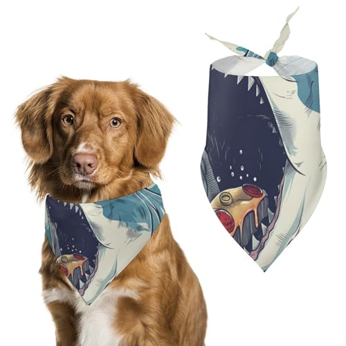 Hund Bandanas Hai Isst Pizza Hundeschal Latztuch Für Haustiere Large: 70 * 30 cm von Tilivyx