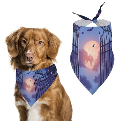Hund Bandanas Halloween Hintergrund Gruselige Kürbisse Hundeschal Latztuch Für Haustiere Large: 70 * 30 cm von Tilivyx