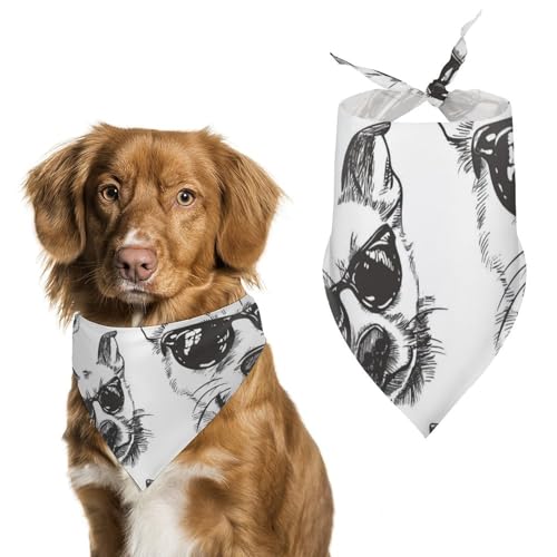 Hund Bandanas Hunde Kopfmuster Hundeschal Latztuch Für Haustiere Large: 70 * 30 cm von Tilivyx
