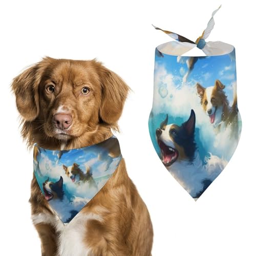 Hund Bandanas Hunde Spielen Ball Seaside Waves Hundeschal Latztuch Für Haustiere Large: 70 * 30 cm Hund Bandanas Hunde Spielen Ball Seaside Waves Hundeschal Latztuch Für Haustiere Large: 70 * 30 cm von Tilivyx