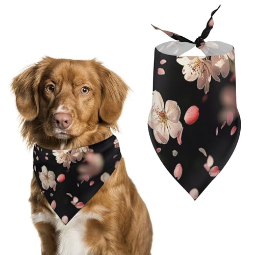 Hund Bandanas Kirschblüte Blütenblätter Schön Hundeschal Latztuch Für Haustiere Large: 70 * 30 cm von Tilivyx