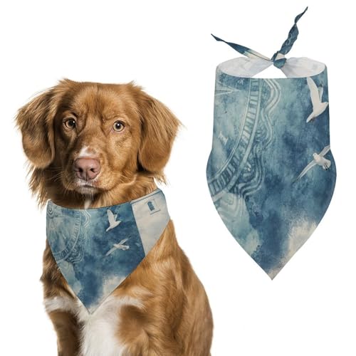 Hund Bandanas Leuchtturm Kompass Und Schiffe Hundeschal Latztuch Für Haustiere Large: 70 * 30 cm Hund Bandanas Leuchtturm Kompass Und Schiffe Hundeschal Latztuch Für Haustiere Large: 70 * 30 cm von Tilivyx
