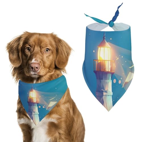 Hund Bandanas Leuchtturm Und Buch Hundeschal Latztuch Für Haustiere Large: 70 * 30 cm Hund Bandanas Leuchtturm Und Buch Hundeschal Latztuch Für Haustiere Large: 70 * 30 cm von Tilivyx