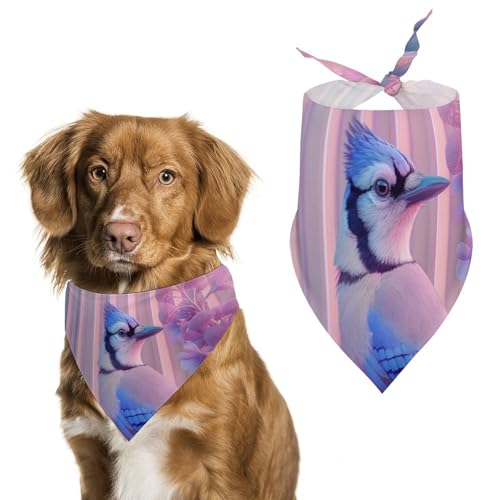 Hund Bandanas Lila Blumen Und Vogel Hundeschal Latztuch Für Haustiere Large: 70 * 30 cm Hund Bandanas Lila Blumen Und Vogel Hundeschal Latztuch Für Haustiere Large: 70 * 30 cm von Tilivyx