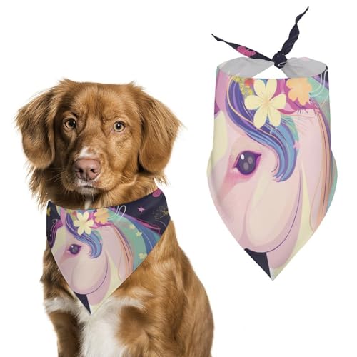Hund Bandanas Lila Einhorn Schmetterlinge Hundeschal Latztuch Für Haustiere Large: 70 * 30 cm von Tilivyx