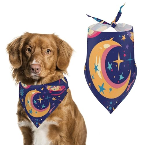 Hund Bandanas Mondsterne Muster Colorful Hundeschal Latztuch Für Haustiere Large: 70 * 30 cm Hund Bandanas Mondsterne Muster Colorful Hundeschal Latztuch Für Haustiere Large: 70 * 30 cm von Tilivyx