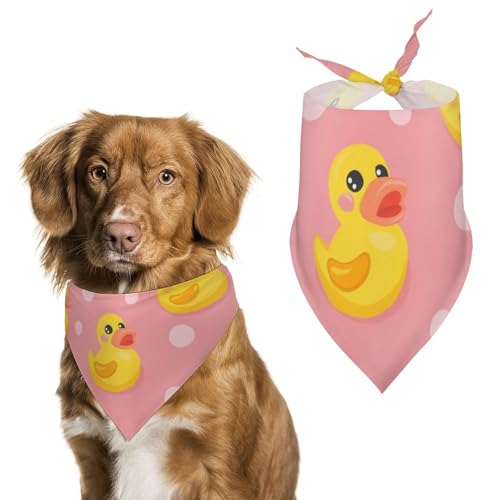 Hund Bandanas Niedliche Ente Pinke Herzen Muster Hundeschal Latztuch Für Haustiere Large: 70 * 30 cm Hund Bandanas Niedliche Ente Pinke Herzen Muster Hundeschal Latztuch Für Haustiere Large: 70 * 30 cm von Tilivyx