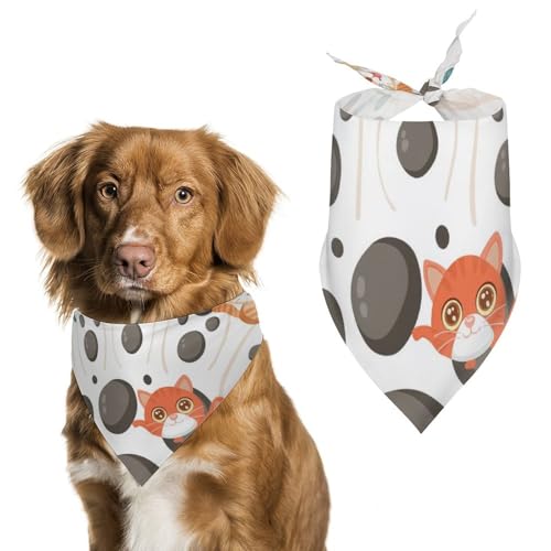 Hund Bandanas Niedliche Katzen Und Fische Muster Hundeschal Latztuch Für Haustiere Large: 70 * 30 cm von Tilivyx