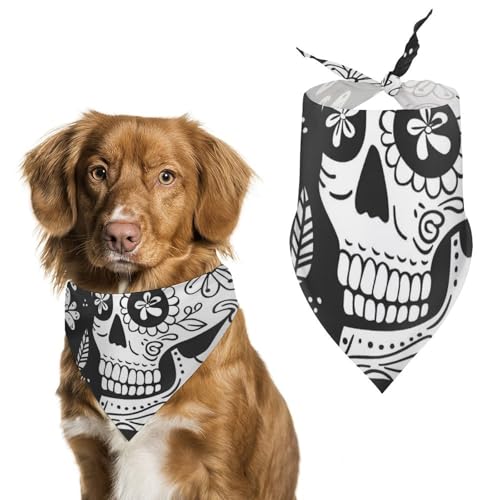Hund Bandanas Niedliche Totenkopf Blumen Muster Hundeschal Latztuch Für Haustiere Large: 70 * 30 cm Hund Bandanas Niedliche Totenkopf Blumen Muster Hundeschal Latztuch Für Haustiere Large: 70 * 30 cm von Tilivyx