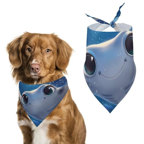 Hund Bandanas Niedlicher Manta-Rochen-Fisch Hundeschal Latztuch Für Haustiere Large: 70 * 30 cm von Tilivyx
