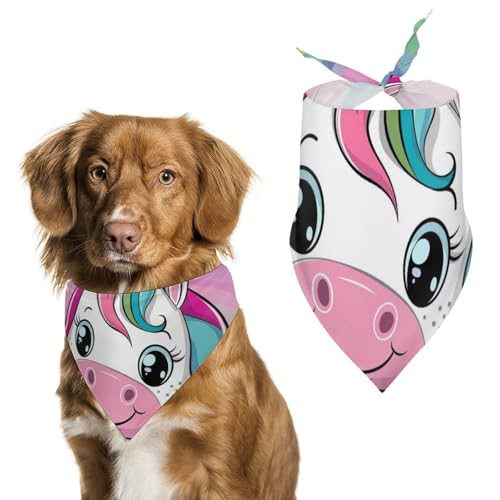 Hund Bandanas Niedliches Einhorn Regenbogen Hundeschal Latztuch Für Haustiere Large: 70 * 30 cm von Tilivyx