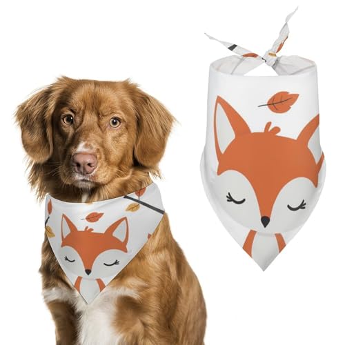 Hund Bandanas Niedliches Herbsttier Fuchs Hundeschal Latztuch Für Haustiere Large: 70 * 30 cm von Tilivyx