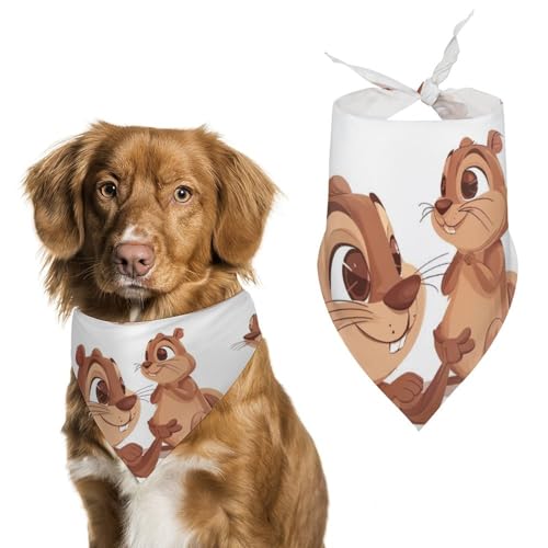 Hund Bandanas Niedliches Streifenhörnchen Set Hundeschal Latztuch Für Haustiere Large: 70 * 30 cm von Tilivyx