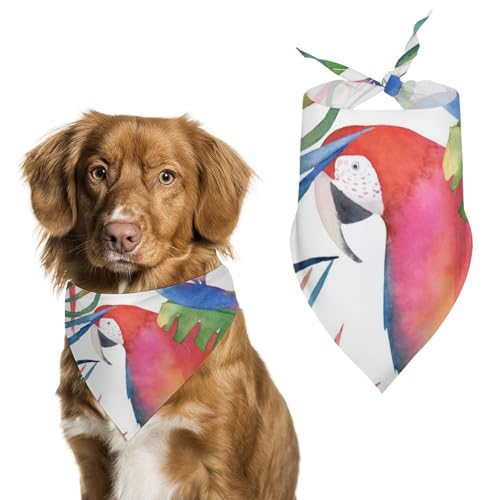 Hund Bandanas Papageien Vogel Und Blätter Hundeschal Latztuch Für Haustiere Large: 70 * 30 cm Hund Bandanas Papageien Vogel Und Blätter Hundeschal Latztuch Für Haustiere Large: 70 * 30 cm von Tilivyx