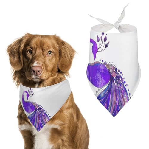 Hund Bandanas Pfau Vogel Lila Hundeschal Latztuch Für Haustiere Large: 70 * 30 cm Hund Bandanas Pfau Vogel Lila Hundeschal Latztuch Für Haustiere Large: 70 * 30 cm von Tilivyx