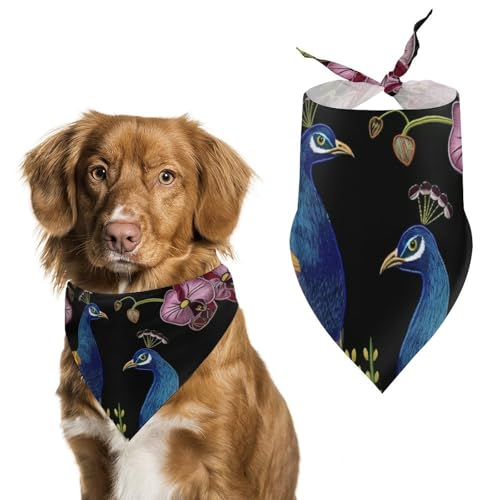 Hund Bandanas Pfaue Vögel Tropische Muster Hundeschal Latztuch Für Haustiere Large: 70 * 30 cm Hund Bandanas Pfaue Vögel Tropische Muster Hundeschal Latztuch Für Haustiere Large: 70 * 30 cm von Tilivyx