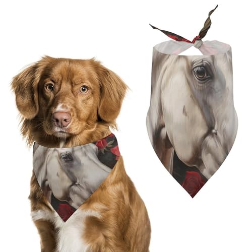 Hund Bandanas Pferd Roses Flowers Blossom Hundeschal Latztuch Für Haustiere Large: 70 * 30 cm von Tilivyx
