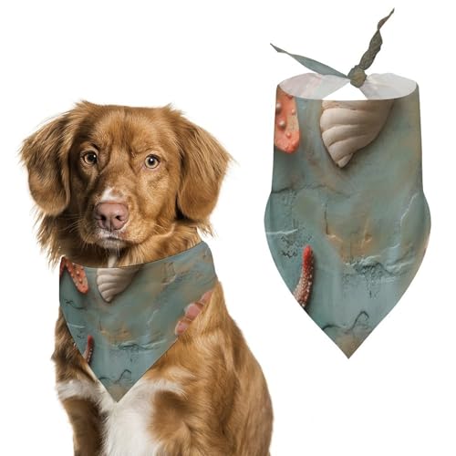 Hund Bandanas Seesterne Und Muscheln Koralle Hundeschal Latztuch Für Haustiere Large: 70 * 30 cm Hund Bandanas Seesterne Und Muscheln Koralle Hundeschal Latztuch Für Haustiere Large: 70 * 30 cm von Tilivyx