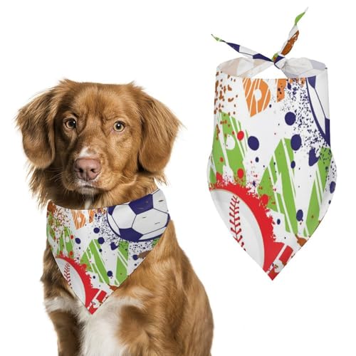 Hund Bandanas Sport Bälle Muster Hundeschal Latztuch Für Haustiere Large: 70 * 30 cm Hund Bandanas Sport Bälle Muster Hundeschal Latztuch Für Haustiere Large: 70 * 30 cm von Tilivyx