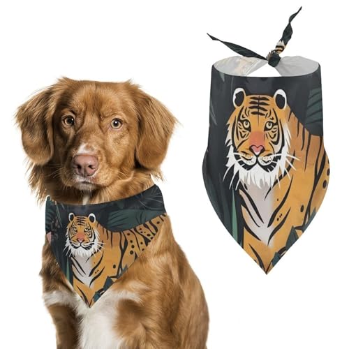 Hund Bandanas Tiger Im Dschungel Hundeschal Latztuch Für Haustiere Large: 70 * 30 cm von Tilivyx