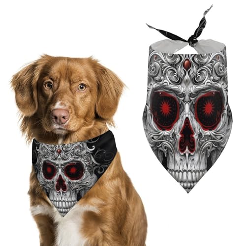 Hund Bandanas Totenkopf Hundeschal Latztuch Für Haustiere Large: 70 * 30 cm von Tilivyx