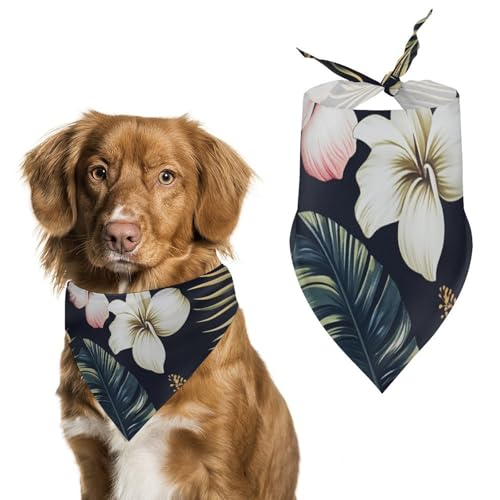 Hund Bandanas Tropical Leaves Flowers Blossom Hundeschal Latztuch Für Haustiere Large: 70 * 30 cm von Tilivyx