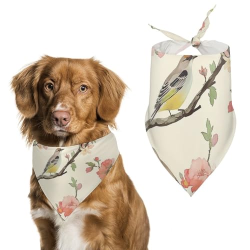 Hund Bandanas Vögel Auf Der Kirschblüte Hundeschal Latztuch Für Haustiere Large: 70 * 30 cm Hund Bandanas Vögel Auf Der Kirschblüte Hundeschal Latztuch Für Haustiere Large: 70 * 30 cm von Tilivyx