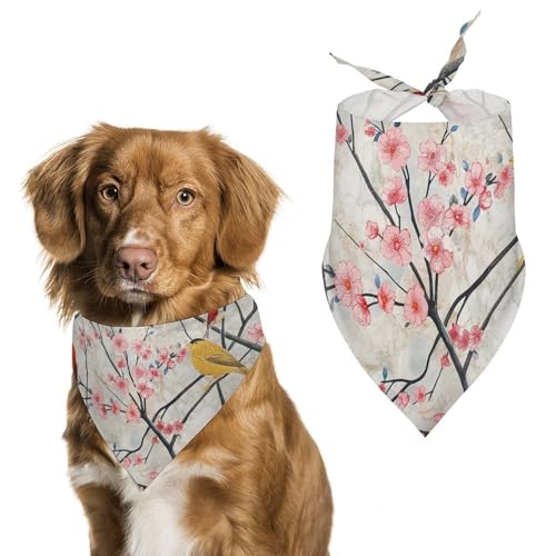 Hund Bandanas Vögel Auf Der Kirschblüte Hundeschal Latztuch Für Haustiere Large: 70 * 30 cm Hund Bandanas Vögel Auf Der Kirschblüte Hundeschal Latztuch Für Haustiere Large: 70 * 30 cm von Tilivyx
