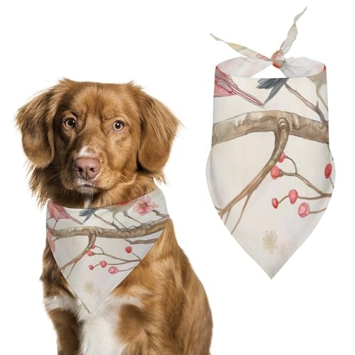 Hund Bandanas Vögel Auf Kirschblüte Hundeschal Latztuch Für Haustiere Large: 70 * 30 cm von Tilivyx