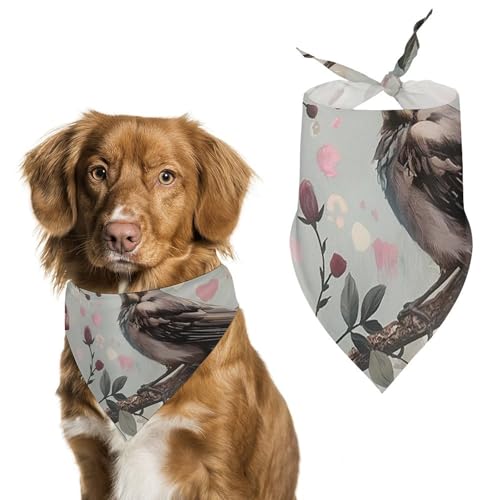 Hund Bandanas Vogel Und Blumen Hundeschal Latztuch Für Haustiere Large: 70 * 30 cm Hund Bandanas Vogel Und Blumen Hundeschal Latztuch Für Haustiere Large: 70 * 30 cm von Tilivyx