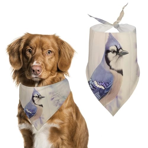 Hund Bandanas Vogel Und Lilafarbene Blumen Hundeschal Latztuch Für Haustiere Large: 70 * 30 cm von Tilivyx