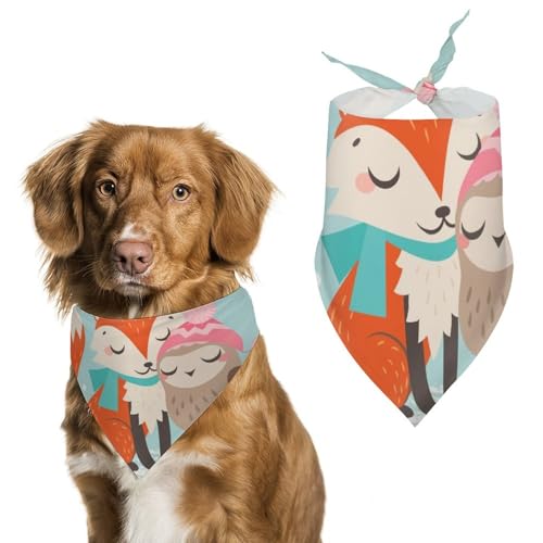 Hund Bandanas Weihnachten Fuchs Und Eule Hundeschal Latztuch Für Haustiere Large: 70 * 30 cm von Tilivyx