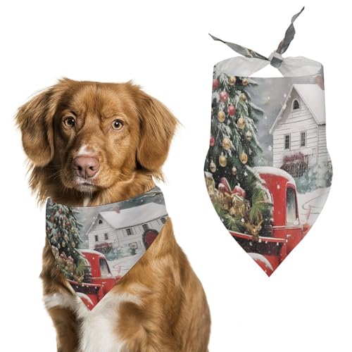 Hund Bandanas Winter Truck Hund Landschaft Weihnachten Hundeschal Latztuch Für Haustiere Large: 70 * 30 cm Hund Bandanas Winter Truck Hund Landschaft Weihnachten Hundeschal Latztuch Für Haustiere Large: 70 * 30 cm von Tilivyx