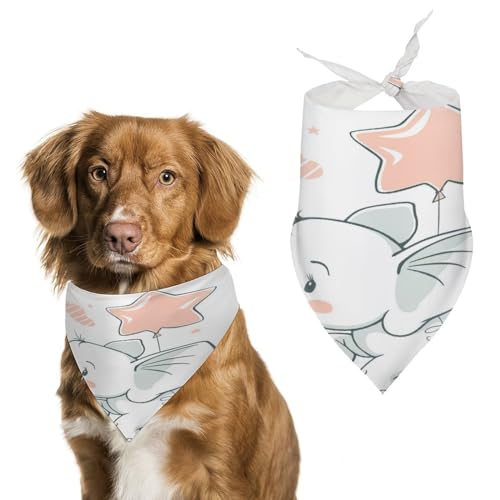 Hundehalstuch, Motiv: Elefant und Vogel, Größe L: 70 x 30 cm Hundehalstuch, Motiv: Elefant und Vogel, Größe L: 70 x 30 cm von Tilivyx