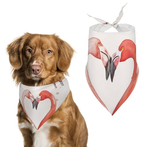 Hundehalstuch, Motiv: Flamingo, Vögel, Liebe, für Haustiere, Größe L: 70 x 30 cm, Rosa Hundehalstuch, Motiv: Flamingo, Vögel, Liebe, für Haustiere, Größe L: 70 x 30 cm, Rosa von Tilivyx