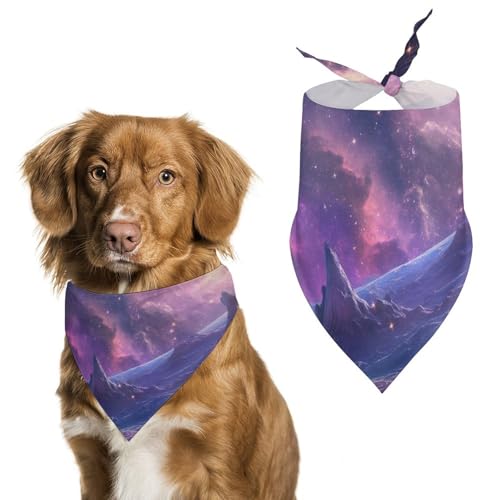 Hundehalstuch, Motiv: Galaxie, Weltraum, Universum, Lätzchen für Haustiere, Größe L: 70 x 30 cm von Tilivyx