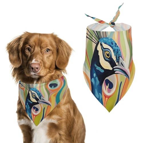 Hundehalstuch, Motiv: Pfauen, Vogel und Hund, Lätzchen, Halstuch für Haustiere, Größe L: 70 x 30 cm Hundehalstuch, Motiv: Pfauen, Vogel und Hund, Lätzchen, Halstuch für Haustiere, Größe L: 70 x 30 cm von Tilivyx
