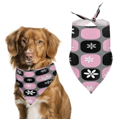 Hundehalstuch, rosa / schwarze Blumen, Größe L: 70 x 30 cm Hundehalstuch, rosa / schwarze Blumen, Größe L: 70 x 30 cm von Tilivyx