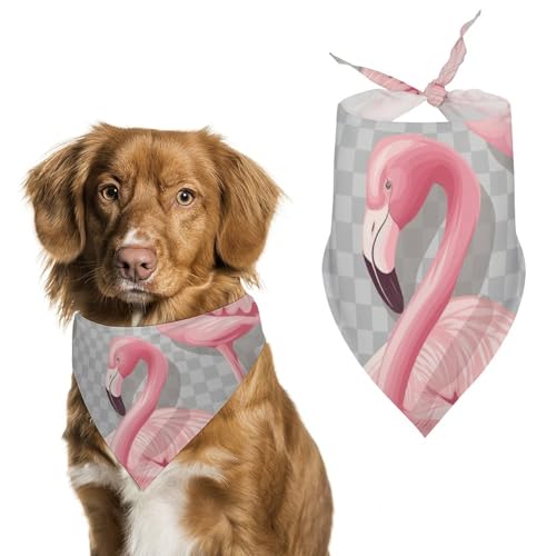 Hundehalstuch, rosa Flamingo, Vögel, Herz-Muster, für Haustiere, Größe L: 70 x 30 cm Hundehalstuch, rosa Flamingo, Vögel, Herz-Muster, für Haustiere, Größe L: 70 x 30 cm von Tilivyx