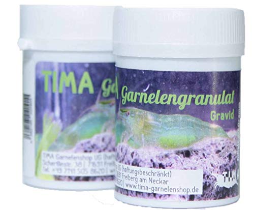 TIMA Garnelenshop® Garnelenfutter I Garnelengranulat I Futter für Garnelen I Gravid Serie I Made in Germany I Energie-Booster I Eifleckbildung I Top Mineralien und Proteine I Premium Nährstoffe I 20g von Tima