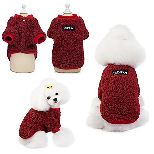 Tineer Pet Doggy Winter Lamm Kaschmir Mantel Warme Outdoor Fleece Hundefleece Futter Pullover Jacke Weste für kleine mittelgroße Hunde (M, rot) von Tineer