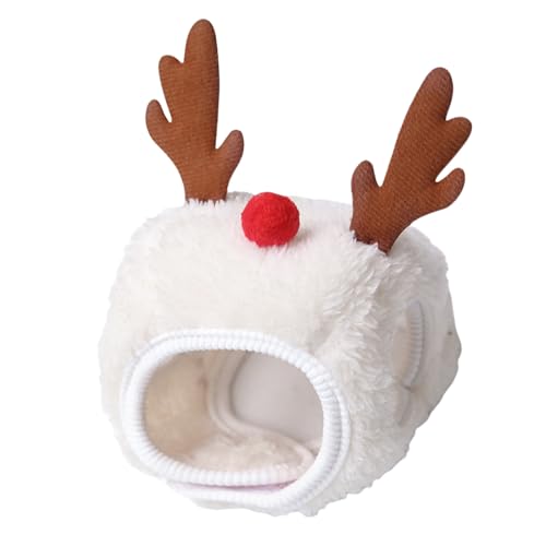 TingHaoO Weihnachtsmütze, Haustier-Weihnachtsbaum-Kopfbedeckung für Hunde und Katzen, 3D-Rentier, Sternhut, bequem zu tragen von TingHaoO