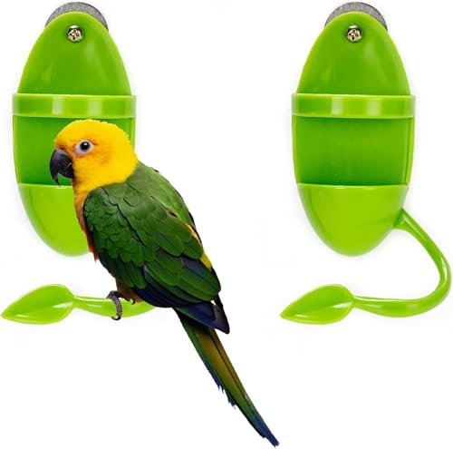 Tingyanyan Futterschale für Vögel, Kunststoff, für Vögel, Obstkäfig, Zubehör, Papageien, stehend, nagend, 2 Stück von Tingyanyan